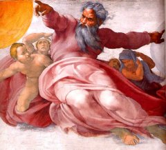 Deus na pintura de Michelangelo.