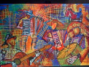 Pintura de Pedro Caetano expressa o prazer de viver.